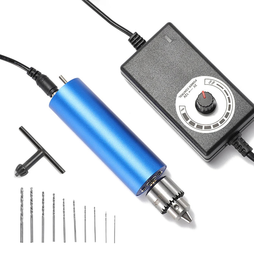 Mini Perceuse Électrique 0.3-4mm – 4000-13000RPM, Outil Rotatif pour Bricolage, Bois, Bijoux
