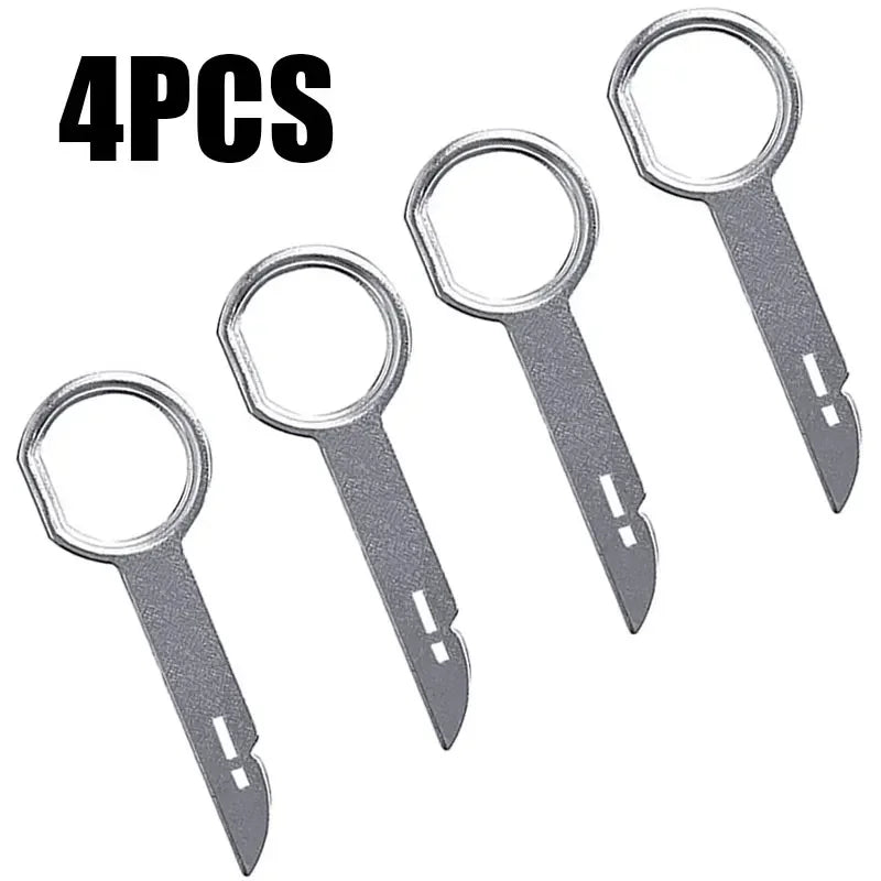 Lot de 4 Outils d’Extraction pour Autoradio - Clés de Dépose Stéréo Universelles, Outil de Démontage & Installation