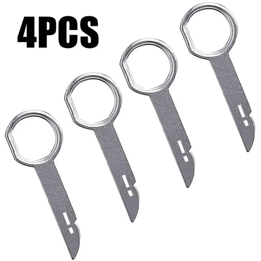 Lot de 4 Outils d’Extraction pour Autoradio - Clés de Dépose Stéréo Universelles, Outil de Démontage & Installation