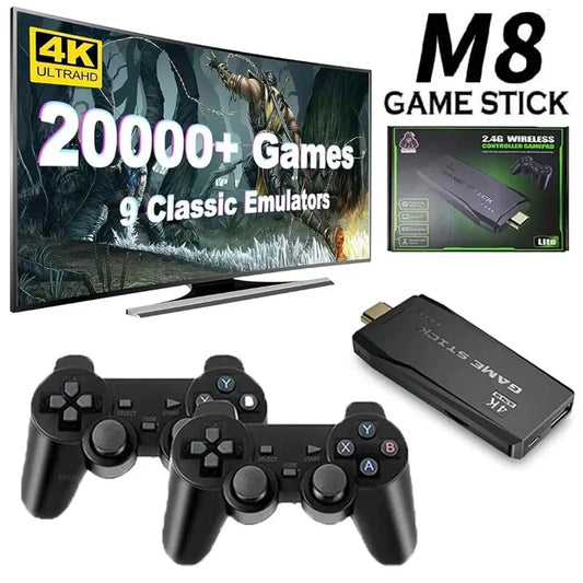 Console de Jeu Rétro 4K HD avec 20 000 Jeux Intégrés - Manettes Sans Fil, Stick TV HDMI, Mini Console Portable