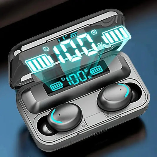 Écouteurs Sans Fil Bluetooth F9 - TWS Étanches, Affichage Digital, Boîtier de Charge Grande Capacité