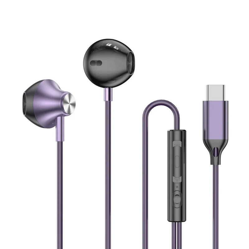 Pour Samsung Écouteurs HiFi Son surround In-ear USB Type C 3.5mm avec contrôle de fil Bouchons d’oreille filaires pour Galaxy S24 S23 S22 Ultra