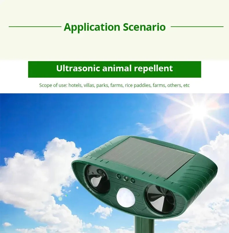 Répulsif Ultrason Solaire – Anti-Chats, Chiens & Animaux Nuisibles