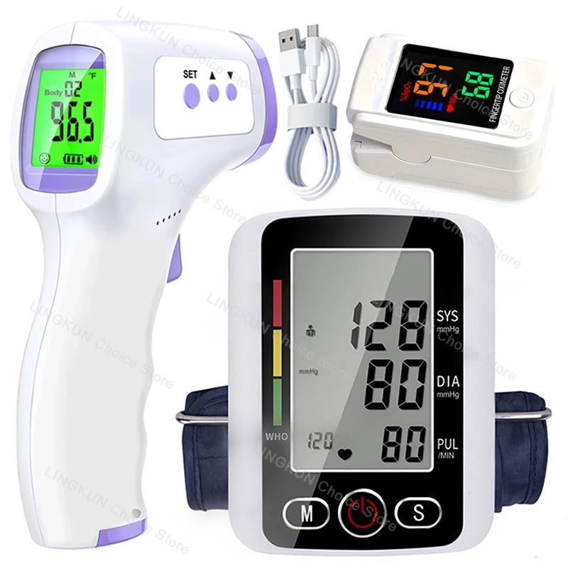 Tensiomètre Électronique de Bras - Moniteur de Pression Artérielle, Fréquence Cardiaque & Pouls, Automatique & Médical