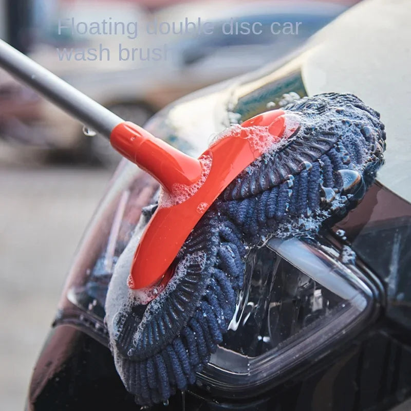 Balai de Lavage Voiture – Télescopique, Rotatif, Double Tête & Double Couche