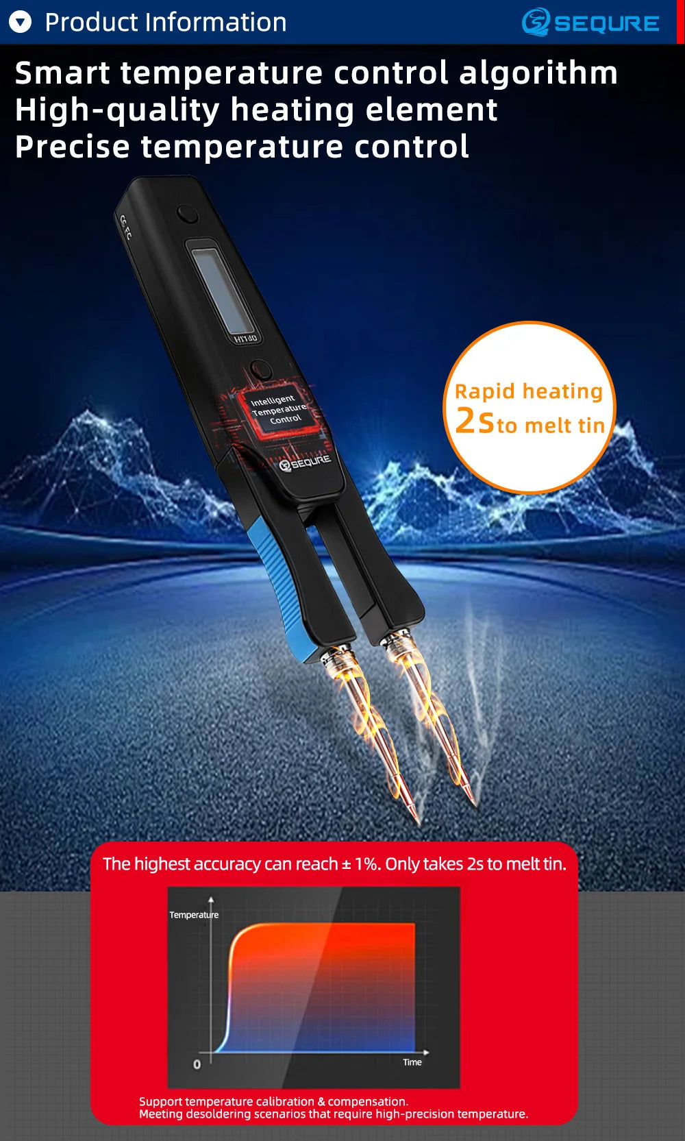 SEQURE HT140 2-en-1 – Pince Chauffante & Fer à Souder Portable, Compatible C210