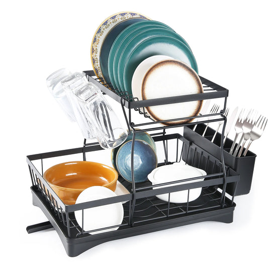 Égouttoir à Vaisselle 2 Niveaux – Grande Capacité, Amovible, Idéal pour Cuisine