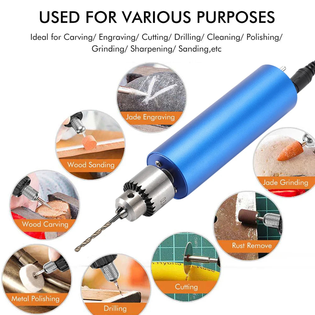 Mini Perceuse Électrique 0.3-4mm – 4000-13000RPM, Outil Rotatif pour Bricolage, Bois, Bijoux