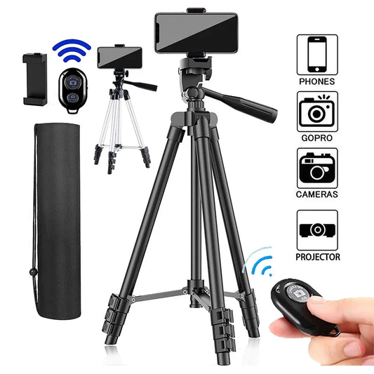 Trépied Universel 100cm pour Smartphone & Caméra - Support Vidéo avec Télécommande Bluetooth