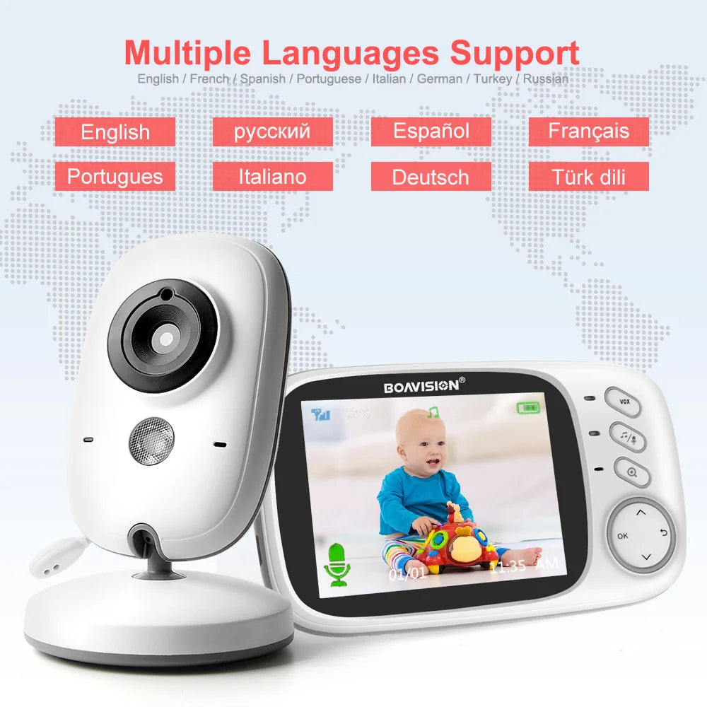 VB603 Moniteur Vidéo pour Bébé - Caméra de Surveillance Sans Fil 2.4G, Écran LCD 3.2", Audio Bidirectionnel, Vision Nocturne