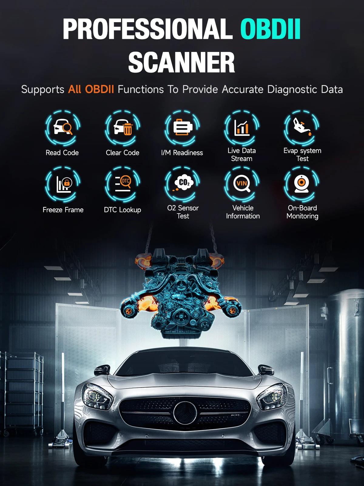 ANCEL AD410 PRO – Lecteur de Codes OBD2 & Testeur de Batterie