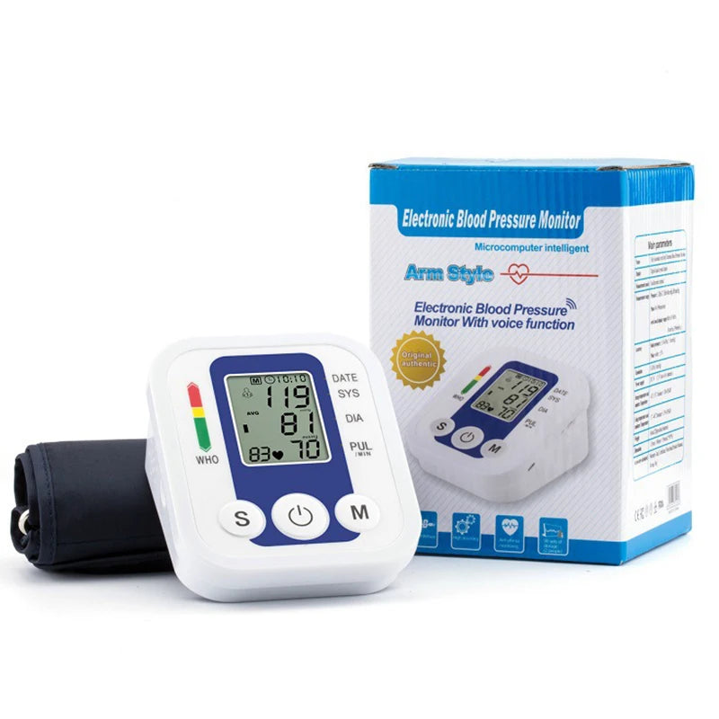 Tensiomètre Électronique de Bras - Moniteur de Pression Artérielle, Fréquence Cardiaque & Pouls, Automatique & Médical