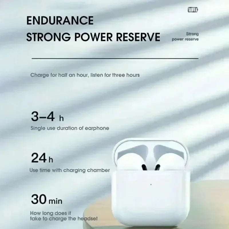 Écouteurs Sans Fil Pro 4 TWS - Bluetooth 5.0, Étanches, Micro Intégré, Compatibles iOS/Android/PC & Gaming