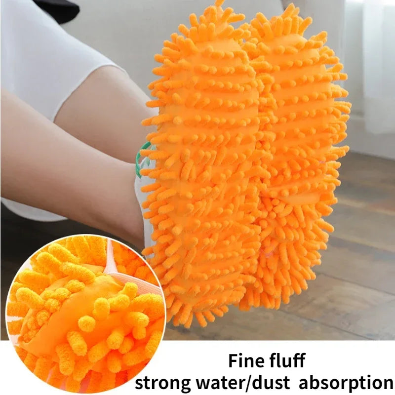 Chaussons de Nettoyage Microfibre - Chaussons Multifonctions pour Sol, Lavables & Réutilisables, Idéal pour un Nettoyage Sans Effort