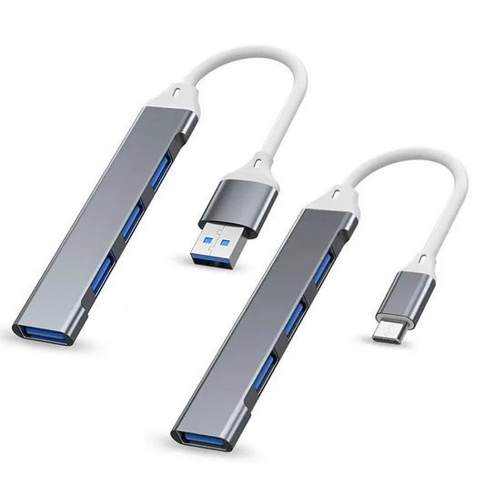 Hub USB 3.0 à 4 Ports - Multiprise USB Haute Vitesse 5Gbps, Compatible Type-C & PC, Adaptateur Multiport USB 3.0 & 2.0