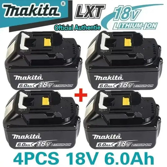 Batterie Makita 18V 6.0Ah - 100% Originale, Rechargeable, Compatible BL1830, BL1840, BL1850, BL1860B