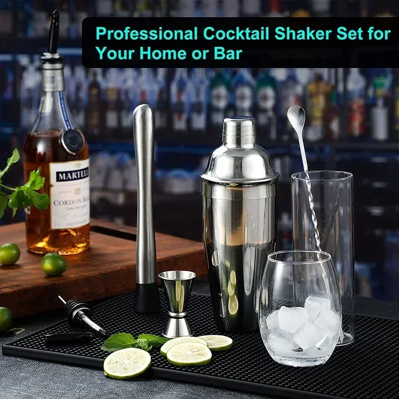 Kit Cocktail Shaker en Acier Inoxydable – 1/3/6/9/11 Pièces, Outils de Barman