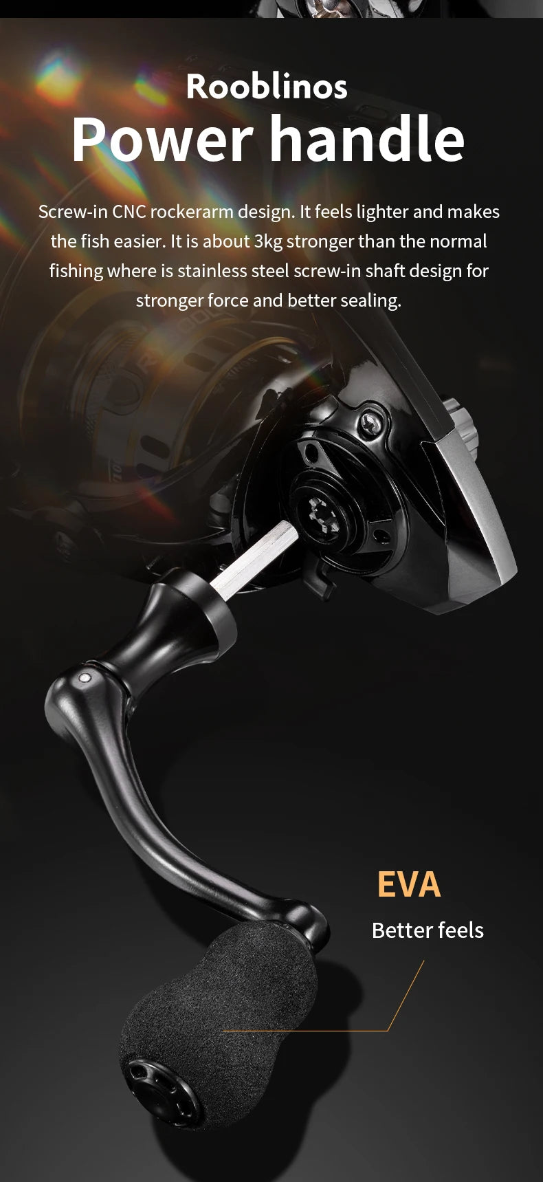 Moulinet Spinning ROOBLINOS RY - Ultraléger, Cadre Métallique, Haute Vitesse 5.2:1, Ultra Fluide & Résistant