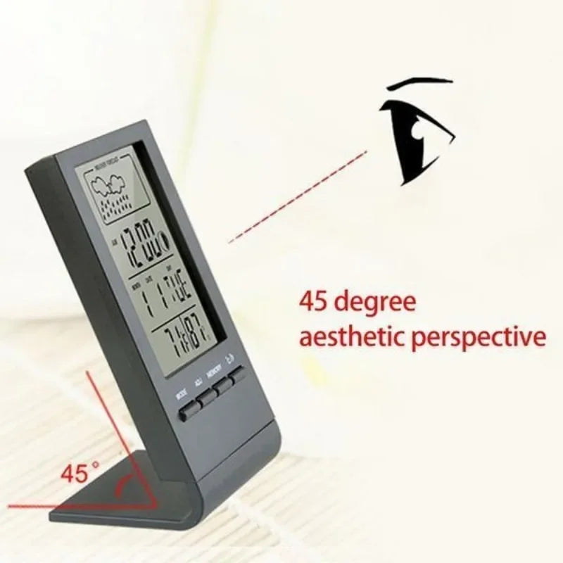 Horloge Numérique LED Multifonction - Thermomètre, Hygromètre, Réveil, Station Météo Intérieure/Extérieure