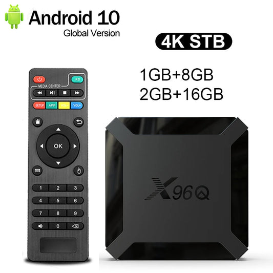 X96Q Android 10.0 Smart TV Box - 2GB RAM, 16GB ROM, Allwinner H313 Quad-Core, 4K Ultra HD, Streaming Rapide
