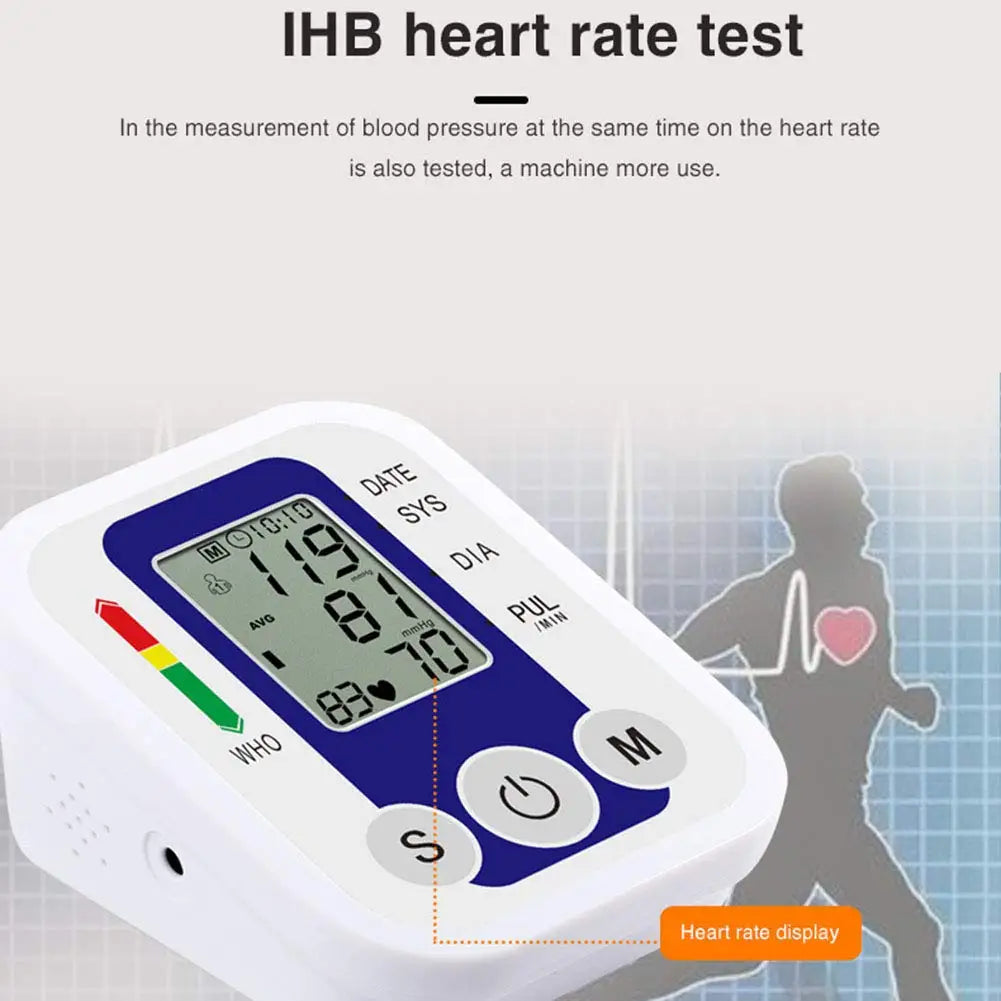 Tensiomètre Électronique à Bras - Moniteur de Pression Artérielle & Fréquence Cardiaque, Écran Digital, Usage Médical Automatique