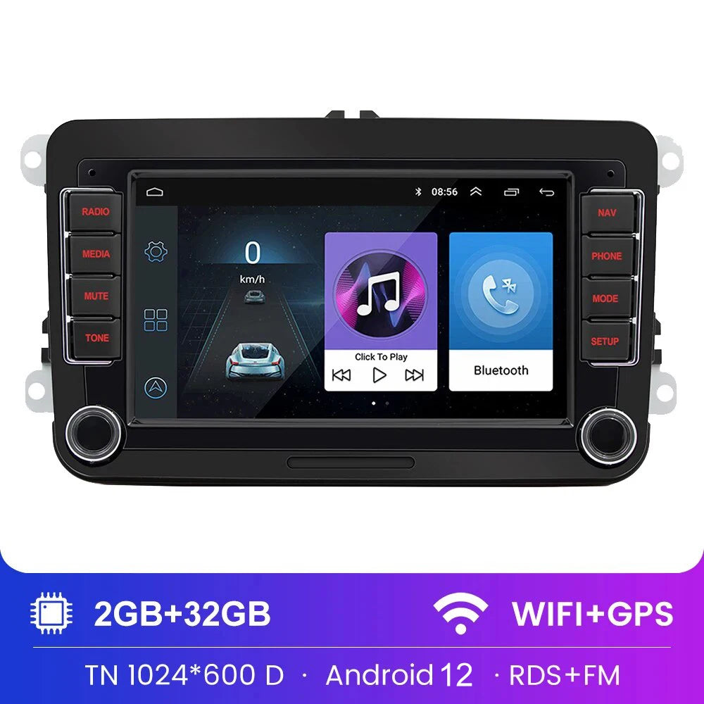 Autoradio 2 DIN Android 11 - Écran Multimédia GPS, WiFi, CarPlay, Compatible Volkswagen, Skoda, Octavia, Golf 5/6, Touran, Passat, Polo, Jetta