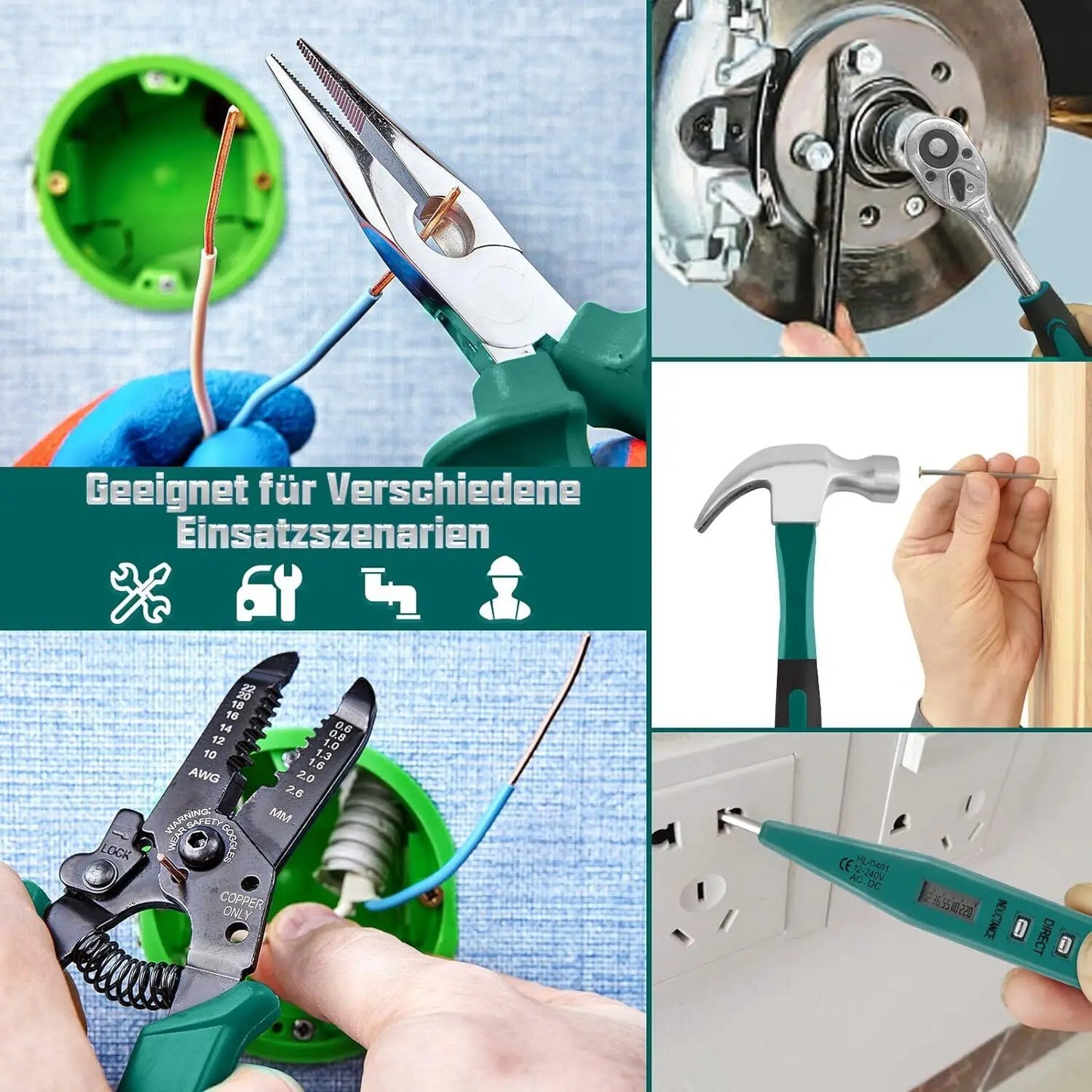 Coffret d'Outils 198 Pièces – Kit Complet pour Réparations Maison & Automobile !