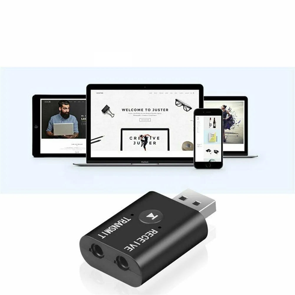 Adaptateur Audio Bluetooth 5.0 USB - Récepteur & Émetteur 2-en-1, AUX 3.5mm, TR6, Sans Fil pour Maison & Voiture