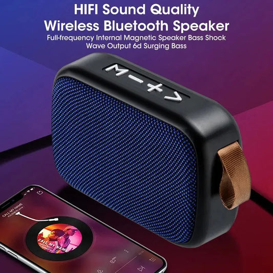 Enceinte Bluetooth Sans Fil - Portable, Basses Puissantes, Design Tissu, Idéale pour Intérieur & Extérieur