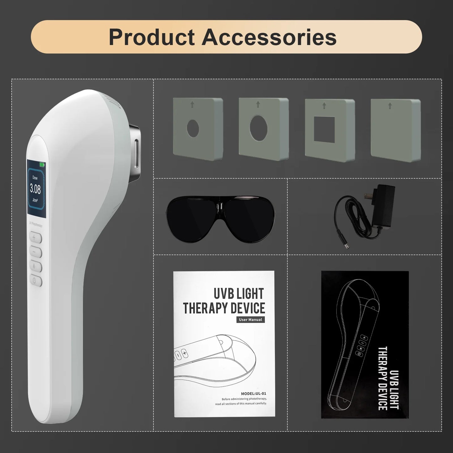 Lampe UVB 308nm pour Vitiligo, Psoriasis, Eczéma – Photothérapie à Domicile