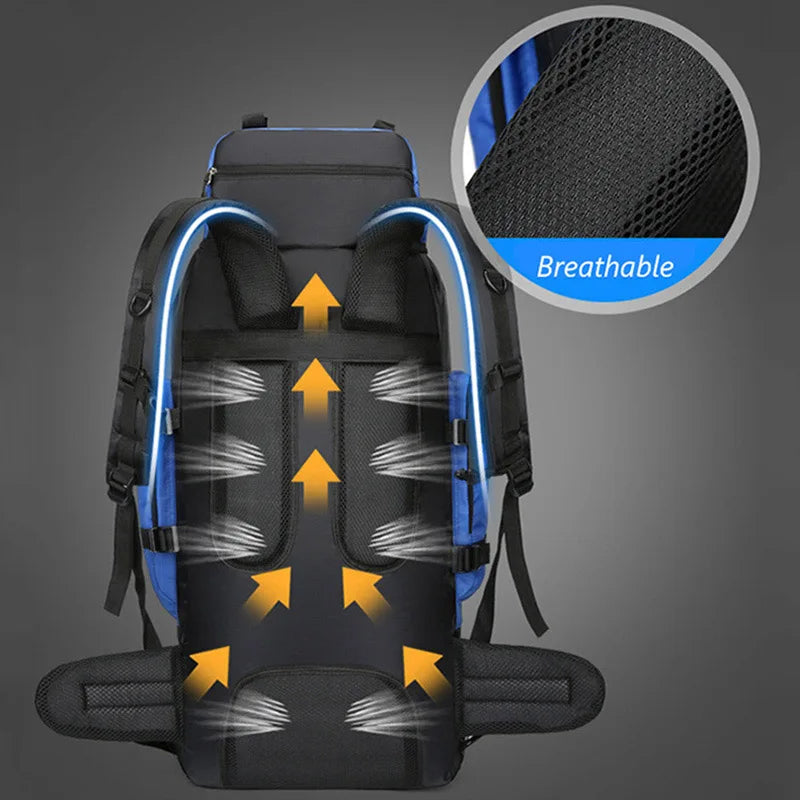 Sac à Dos de Randonnée 90L - Étanche, Grande Capacité, Idéal pour Trekking, Camping & Voyages