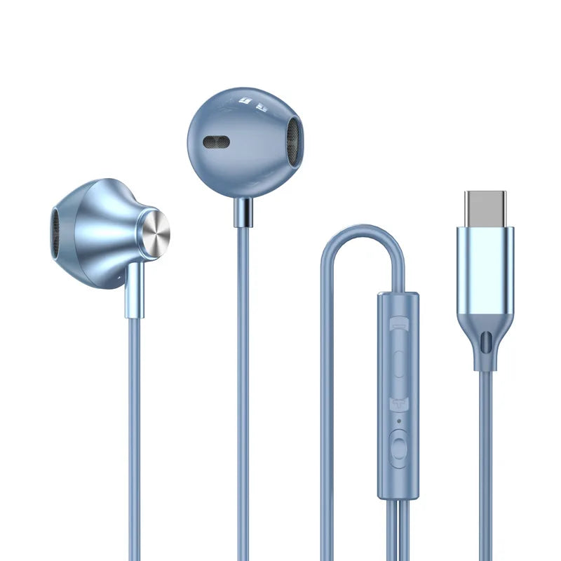 Pour Samsung Écouteurs HiFi Son surround In-ear USB Type C 3.5mm avec contrôle de fil Bouchons d’oreille filaires pour Galaxy S24 S23 S22 Ultra