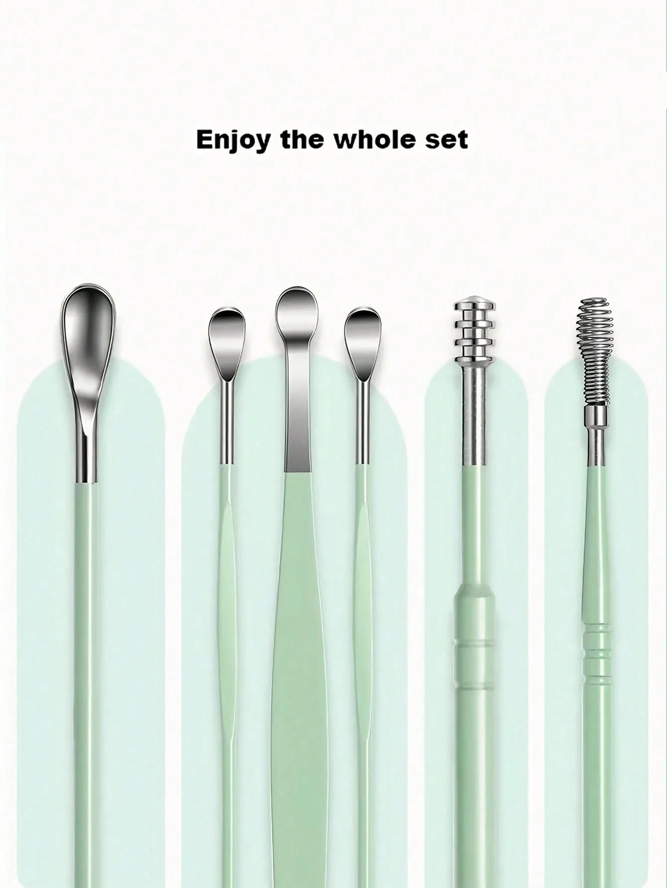 Kit de Nettoyage des Oreilles en Acier Inoxydable – Cure-Oreilles avec Étui de Rangement