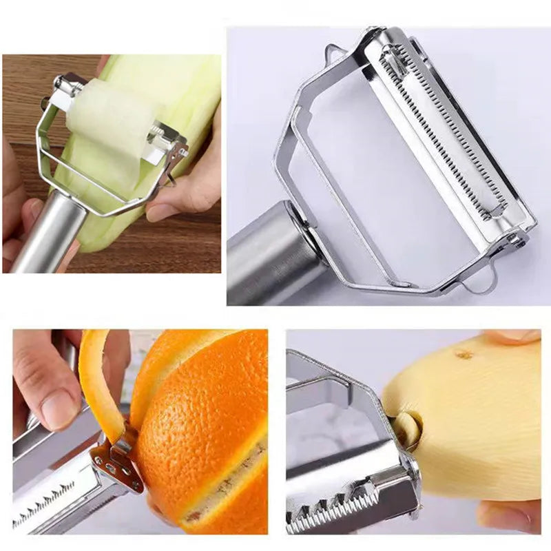 Éplucheur de Cuisine Multifonction – Acier Inoxydable, Durable et Polyvalent