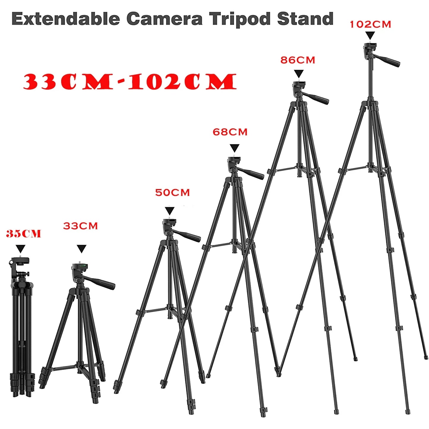Trépied Universel 100cm pour Smartphone & Caméra - Support Vidéo avec Télécommande Bluetooth