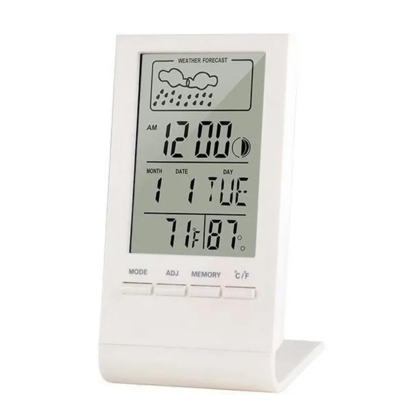 Horloge Numérique LED Multifonction - Thermomètre, Hygromètre, Réveil, Station Météo Intérieure/Extérieure