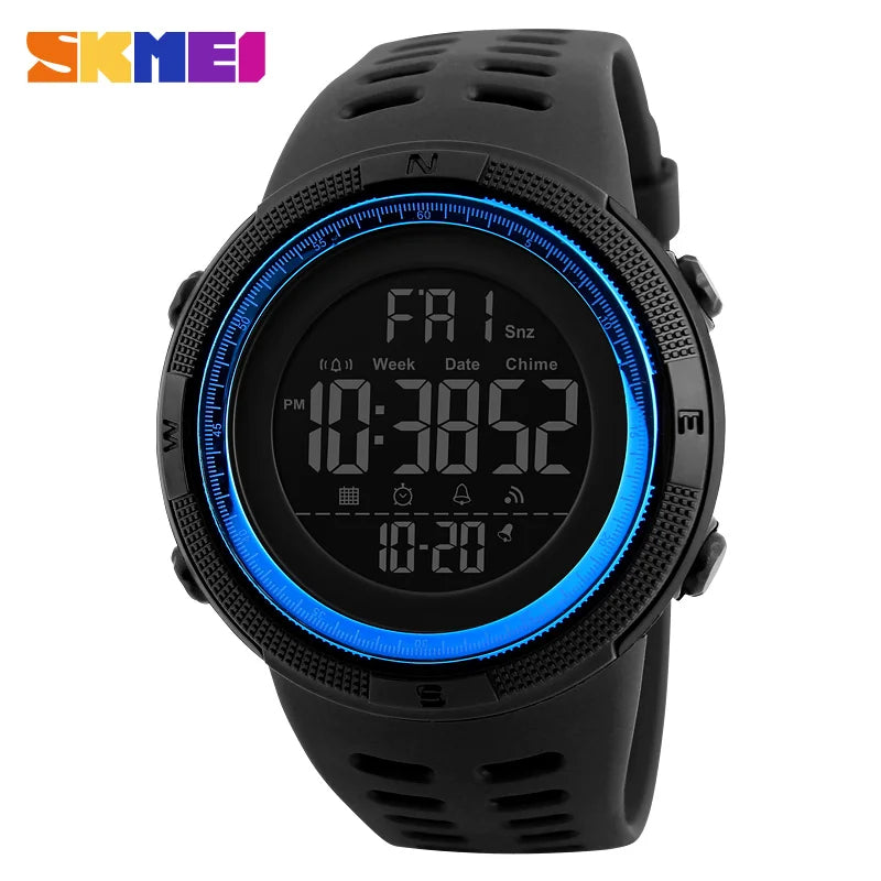 Montre Sport Homme SKMEI – Étanche, LED, Multifonction