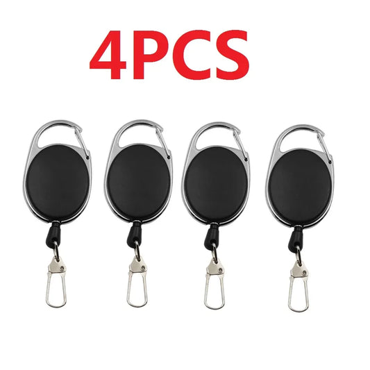 Porte-Clés Rétractable avec Clip - Badge Holder & Zinger pour Pêche, Fly Fishing, Randonnée & Accessoires de Travail