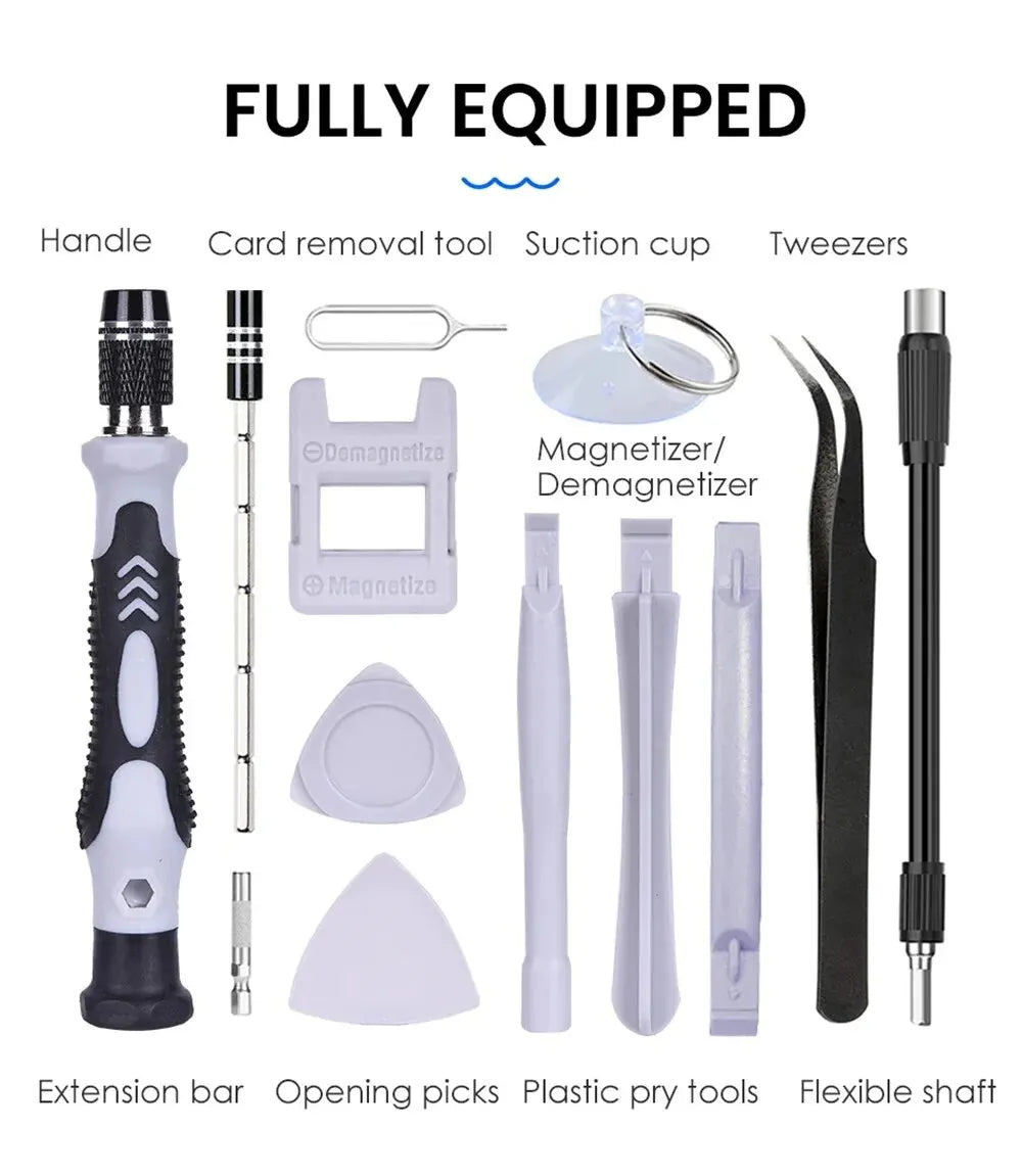 Kit Tournevis de Précision 115 en 1 – Outils Magnétiques Professionnels pour Réparation Électronique !