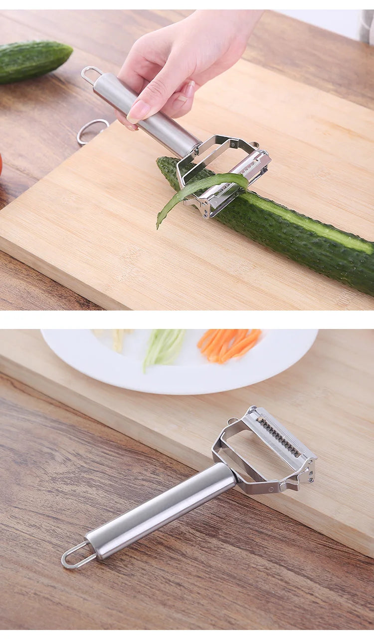 Éplucheur de Cuisine Multifonction – Acier Inoxydable, Durable et Polyvalent