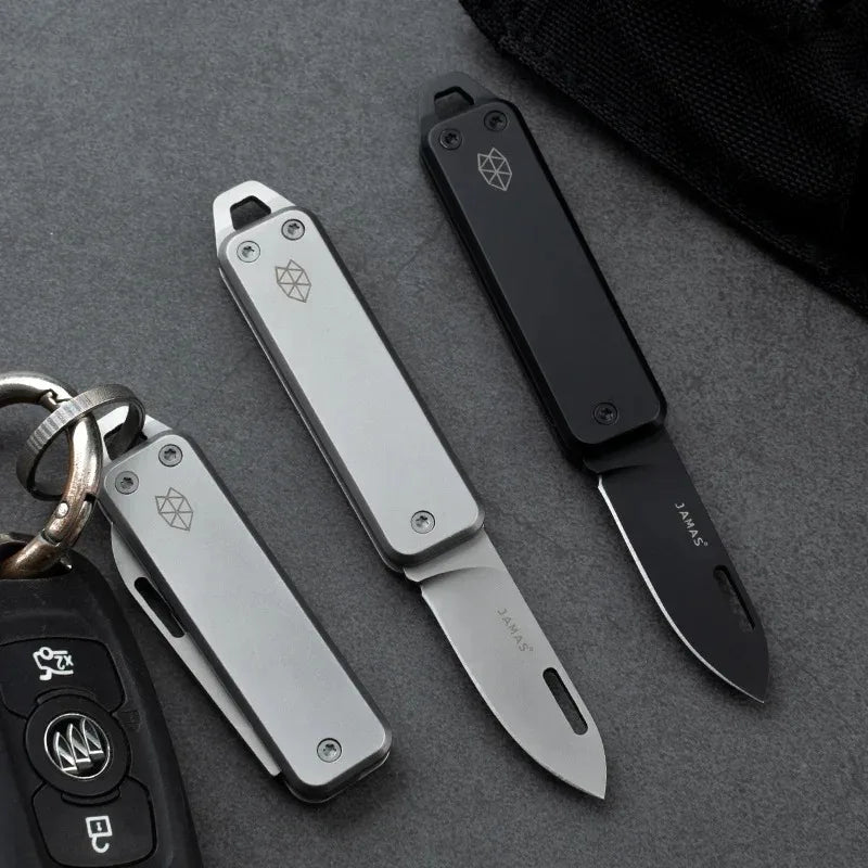 Couteau Pliant Multifonction en Acier Inoxydable - Compact, Portable, Porte-Clés, Couteau de Poche pour Extérieur & Maison