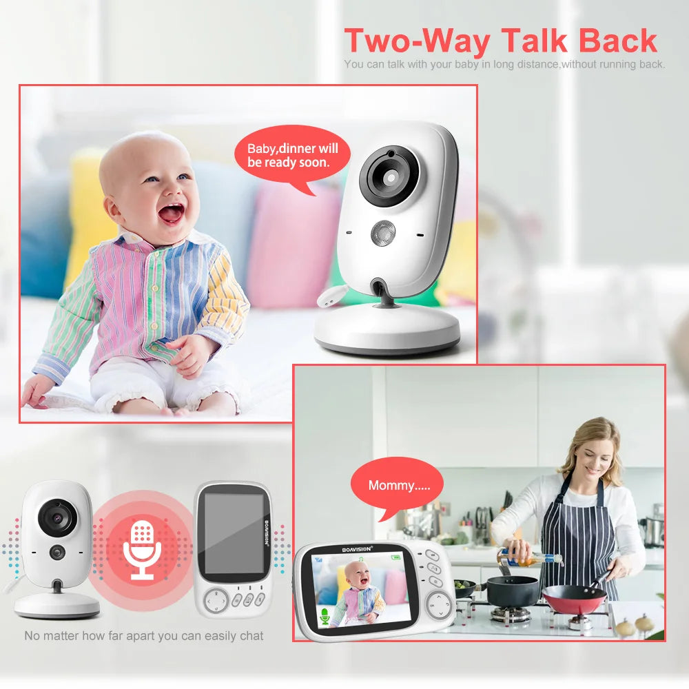 VB603 Moniteur Vidéo pour Bébé - Caméra de Surveillance Sans Fil 2.4G, Écran LCD 3.2", Audio Bidirectionnel, Vision Nocturne