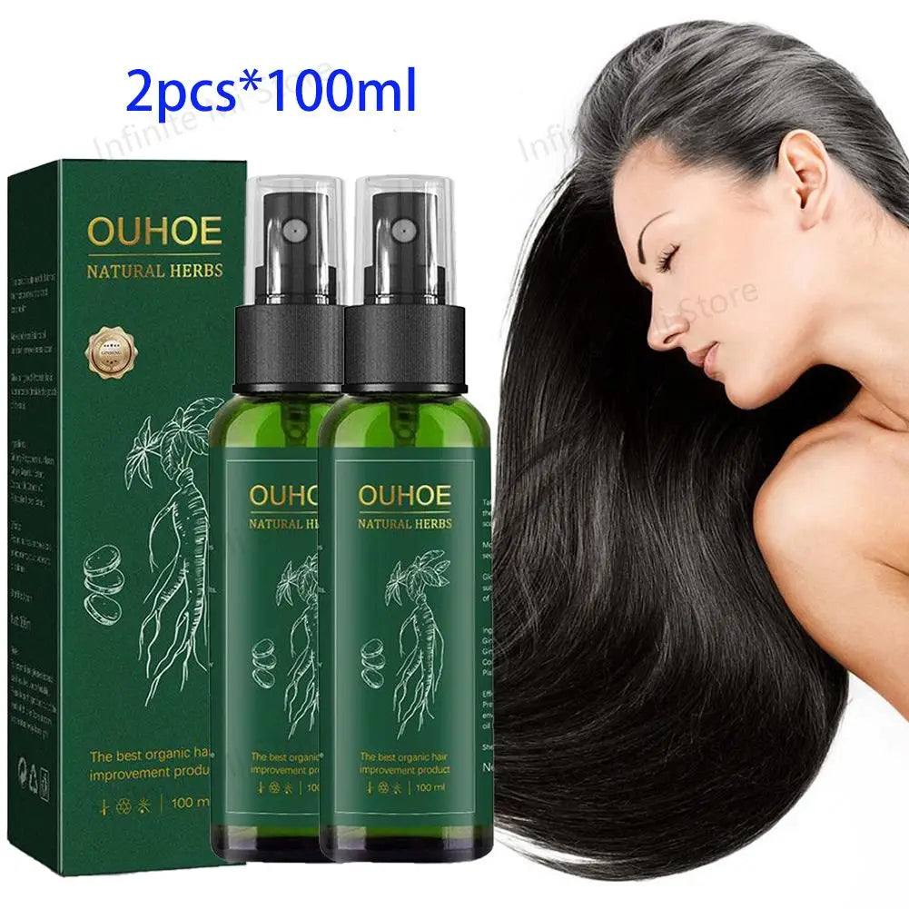 Sérum Capillaire au Ginseng – 2x100ml, Nourrit le Cuir Chevelu, Renforce et Répare les Cheveux
