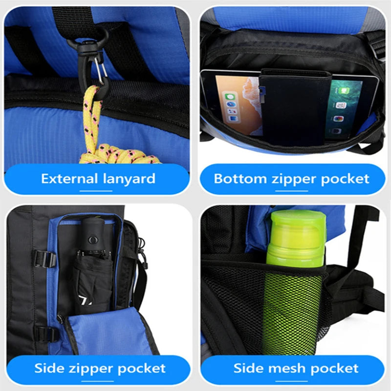 Sac à Dos de Randonnée 90L - Étanche, Grande Capacité, Idéal pour Trekking, Camping & Voyages