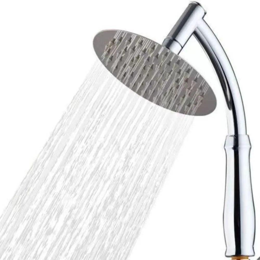 Pommeau de Douche Carré en Acier Inoxydable - Haute Pression, Effet Pluie, Extension Courbée pour Douche Spacieuse