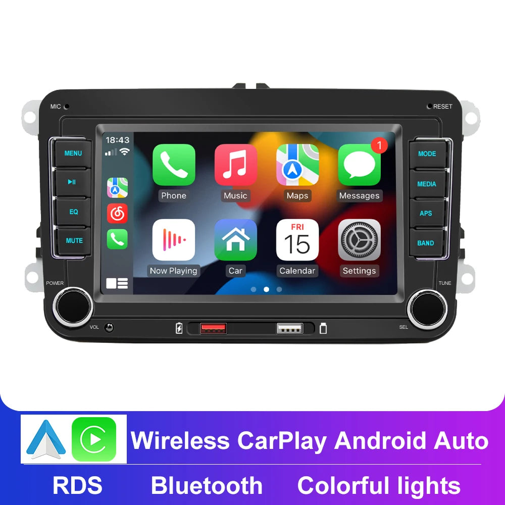 Autoradio 2 DIN Android 11 - Écran Multimédia GPS, WiFi, CarPlay, Compatible Volkswagen, Skoda, Octavia, Golf 5/6, Touran, Passat, Polo, Jetta