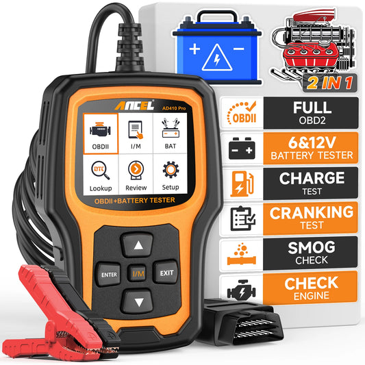 ANCEL AD410 PRO – Lecteur de Codes OBD2 & Testeur de Batterie