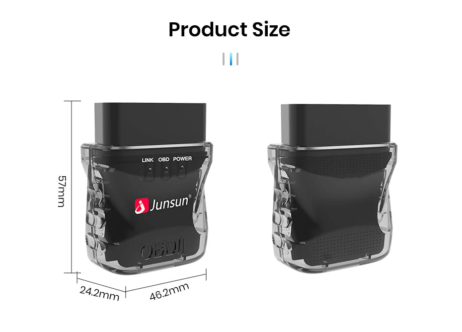 Junsun Mini ELM327 Bluetooth – Scanner OBD2 pour Diagnostic Automobile