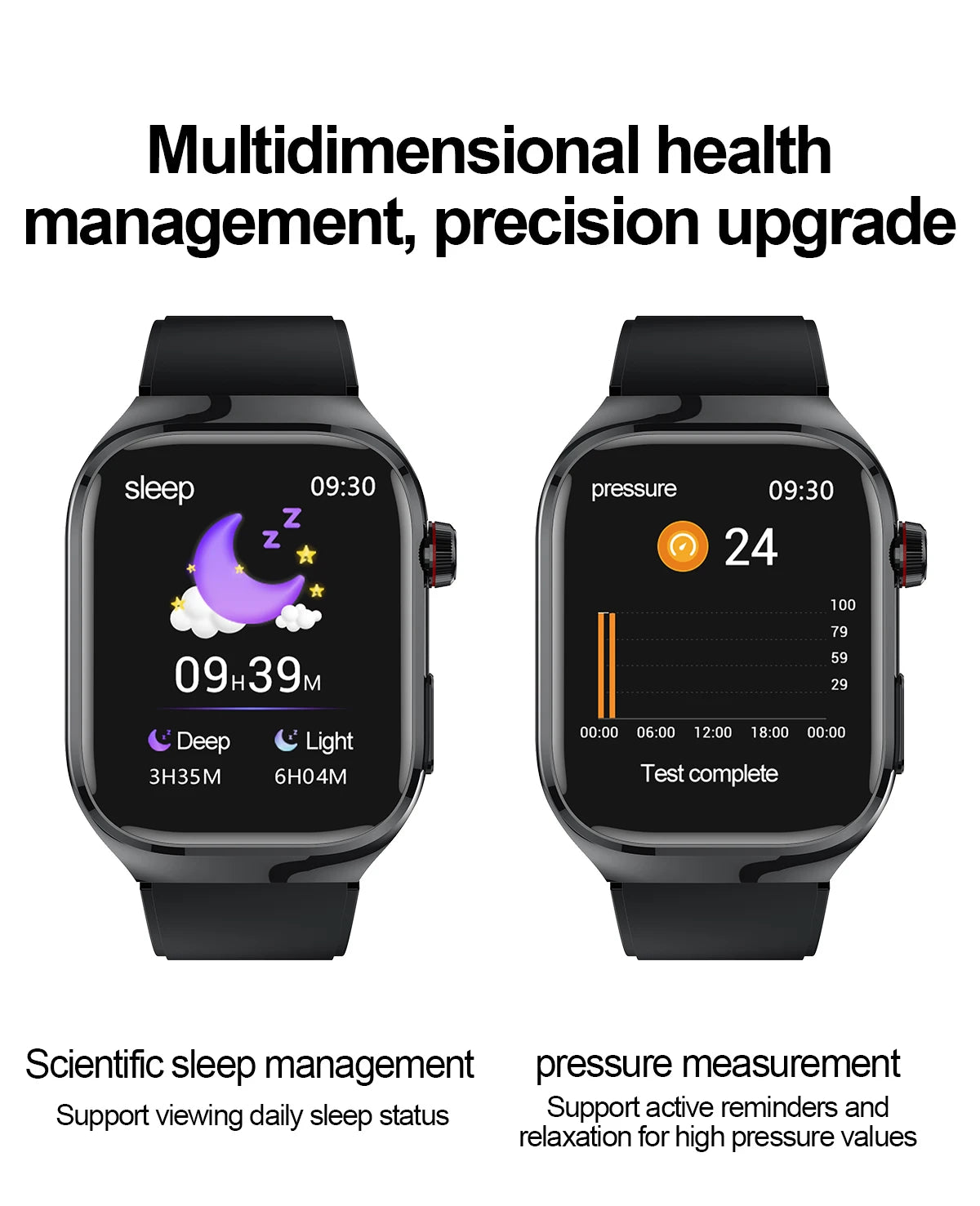 Montre Connectée Santé 2024 - Surveillance de l’Acide Urique, Sucre dans le Sang, ECG + PPG, Pression Artérielle, Appels Bluetooth & Sport