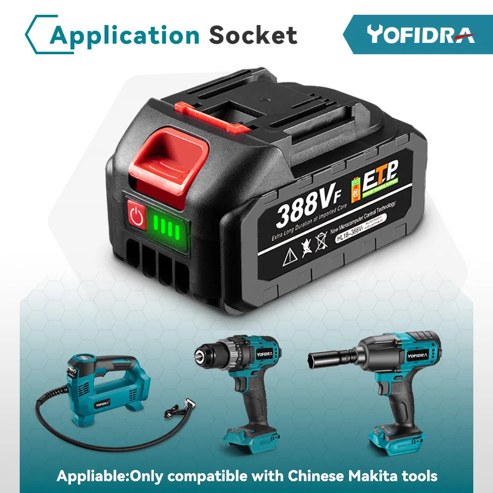 YOFIDRA Nettoyeur Haute Pression 200 Bar - 3500W, Moteur Brushless, Pistolet Pulvérisateur 6-en-1, Compatible Batterie Makita 18V
